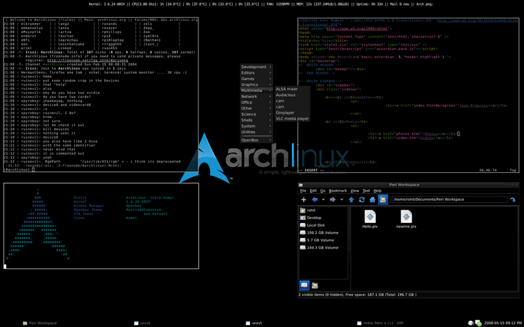 Arch Linux is an independently developed, x86-64 general-purpose GNU/Linux distribution that strives to provide the latest stable versions of most software by following a rolling-release model. The default installation is a minimal base system, configured by the user to only add what is purposely required.