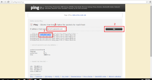 Ping.eu is a tracing tool that helps the user to know the time that the data packets took to reach the host. This is an online application where you just need to place the host name or IP address and fetch the result.