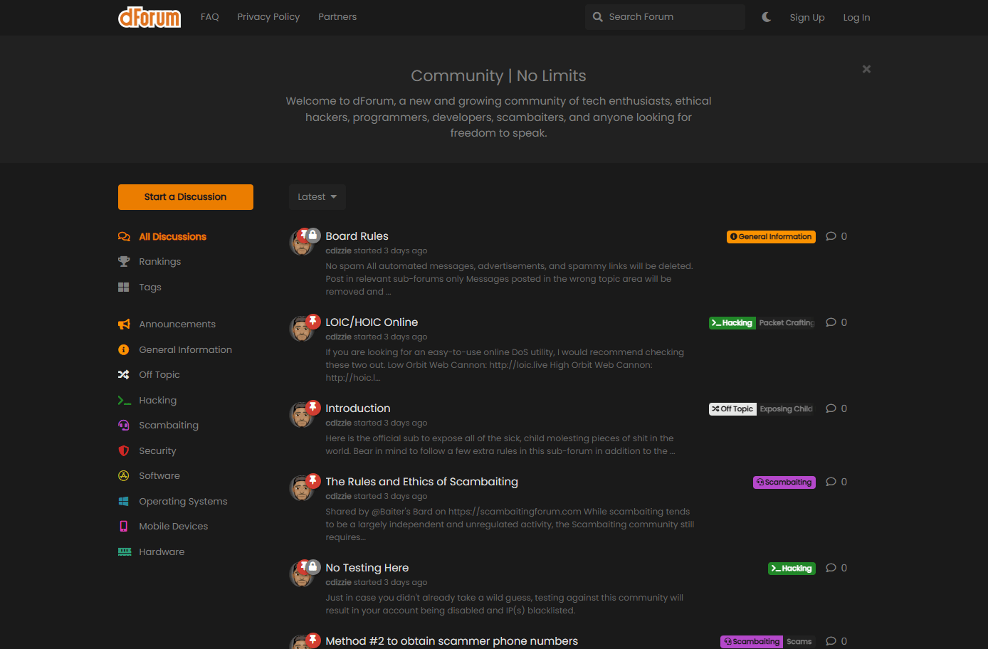 dizzieforums.com screenshot